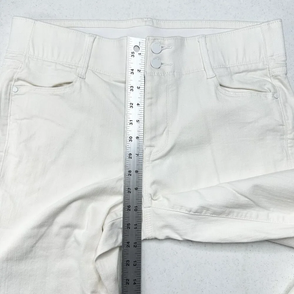 Apt 9 Jeans Womens 12 Bootcut Tummy Control White Stretch Denim Comfort Preppy